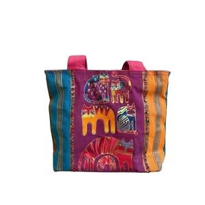 Laurel Burch Feline Friends Cat Tote Bag‎ with Cat accessories